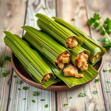 Costa Rican Pork Tamales - Banana Leaves